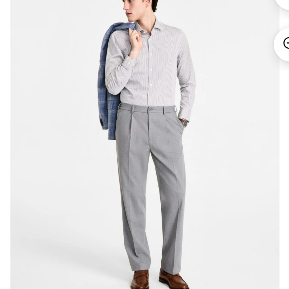 $95 Tommy Hilfiger Mens Pants 34Wx 32L Gray Modern Wrinkle Free NWT Career